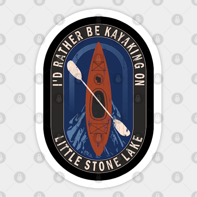 Id Rather Be Kayaking On Little Stone Lake in Wisconsin Sticker by BirdsEyeWorks